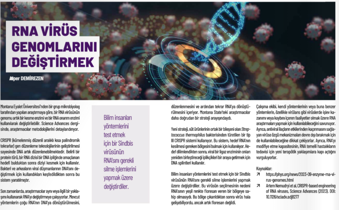 RNA VİRÜS GENOMLARINI DEĞİŞTİRMEK